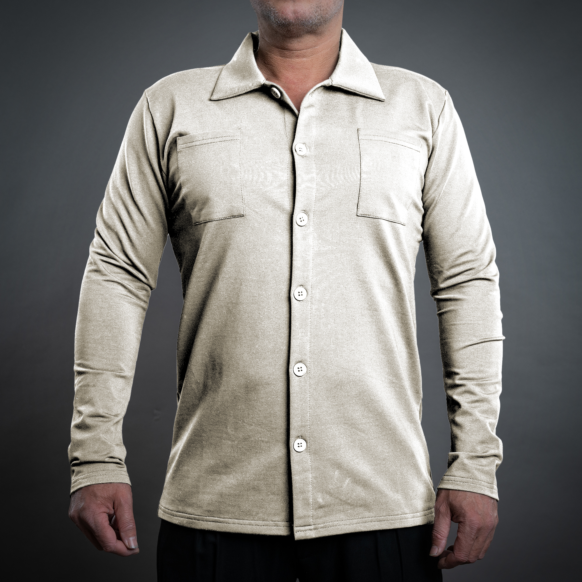 Overshirt-Knopf DS-612 sand