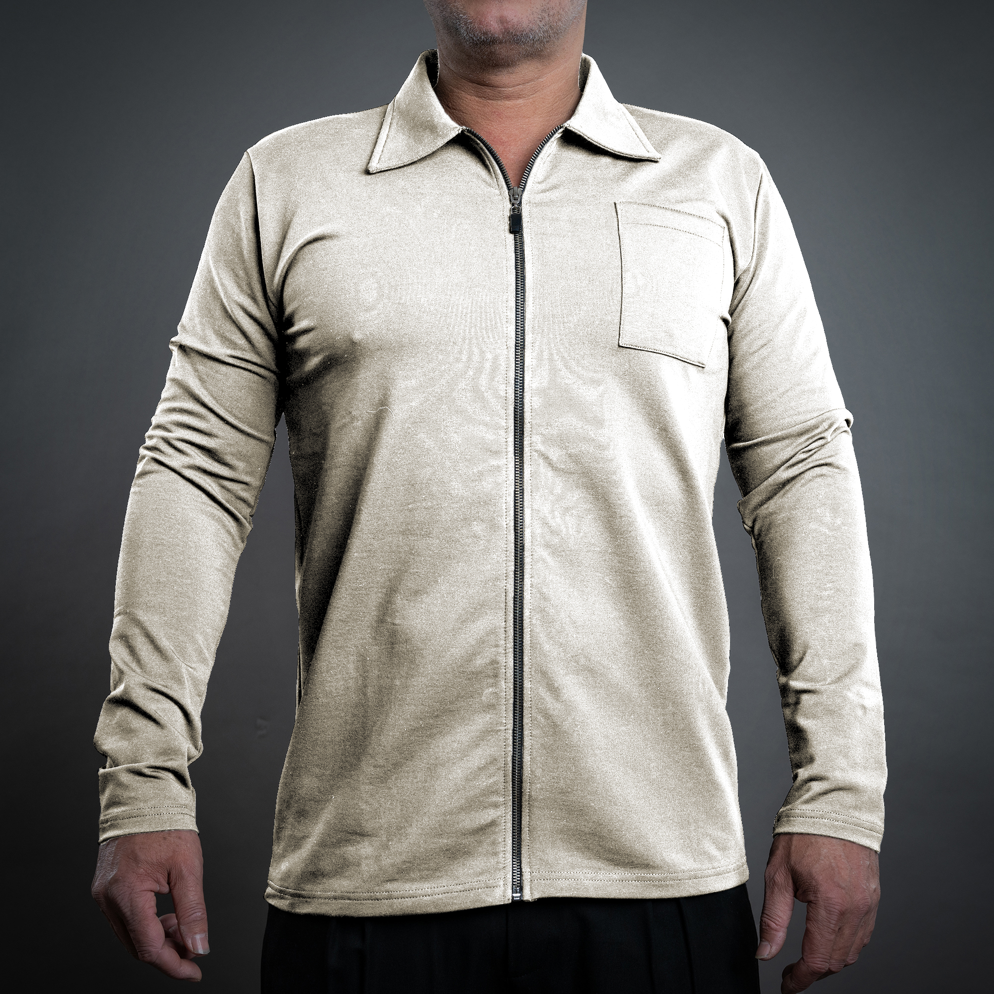 Overshirt-Zip DS-613 sand